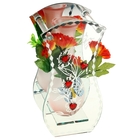 ваза стекло Калипсо 20*10 см сердечки бабочка - Фото 1