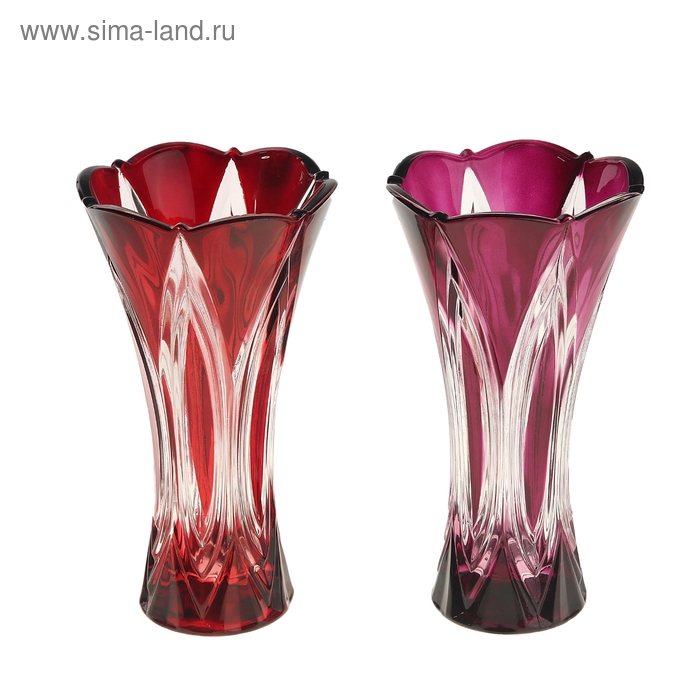 ваза стекло иллюзия 24*11 см вспышка - Фото 1