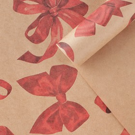 Бумага упаковочная крафтовая «Банты», 50 × 70 см