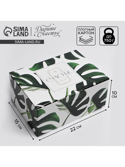 Коробка‒пенал, упаковка подарочная, «Счастье», 22 х 15 х 10 см