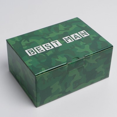 Коробка‒пенал, упаковка подарочная, Best man, 26 х 19 х 10 см
