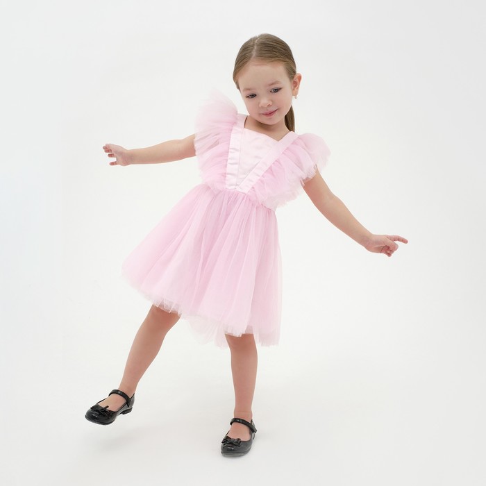 Платье нарядное детское KAFTAN, р. 28 (86-92 см), розовый - фото 1907369568