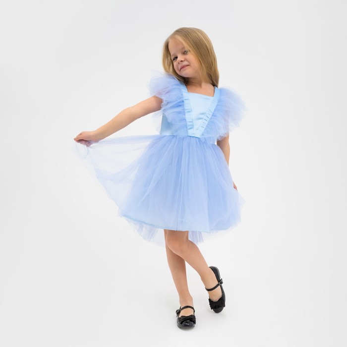 Платье нарядное детское KAFTAN, размер  28 (86-92 см), голубой - Фото 1