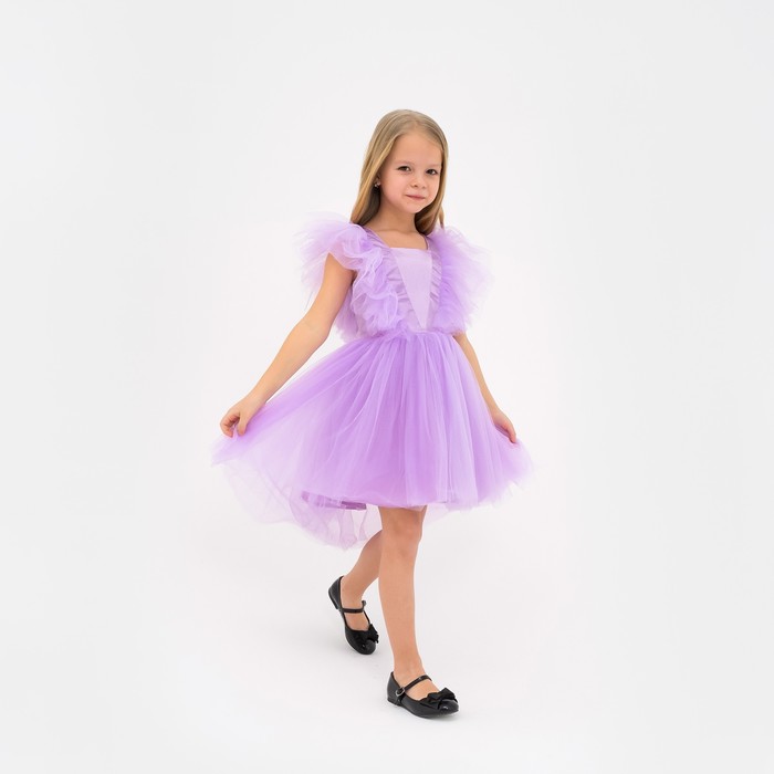 Платье нарядное детское KAFTAN, р. 30 (98-104 см), фиолетовый - фото 1926346368