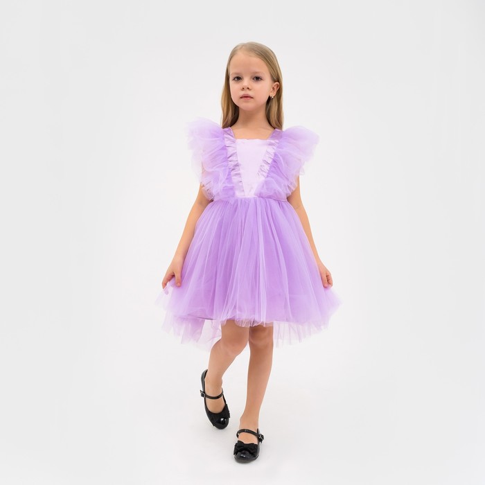 Платье нарядное детское KAFTAN, р. 32 (110-116 см), фиолетовый - фото 1907369657