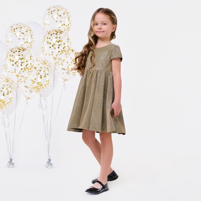 Платье нарядное для девочки KAFTAN, золотистое, размер 30 (98-104 см)