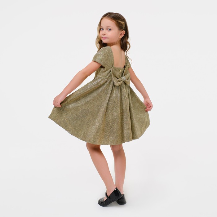 Платье нарядное детское KAFTAN, р. 32 (110-116 см), золотистый - фото 1907369699