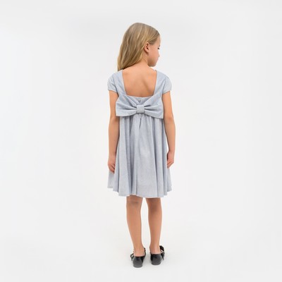 Платье нарядное для девочки KAFTAN, серебристое, размер 28 (86-92 см)