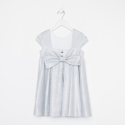 Платье нарядное для девочки KAFTAN, серебристое, размер 28 (86-92 см)