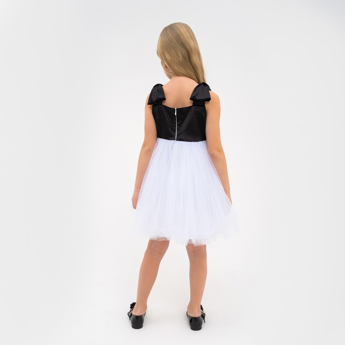 Платье нарядное детское KAFTAN, р. 28 (86-92 см), черный/белый - фото 1886763156