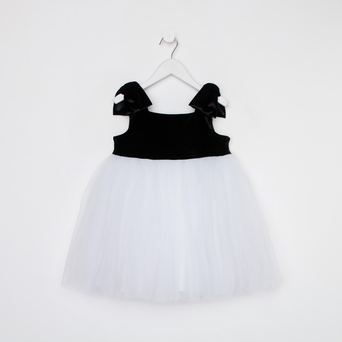 Платье нарядное детское KAFTAN, р. 28 (86-92 см), черный/белый - фото 1886763159