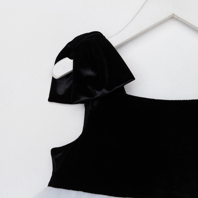 Платье нарядное для девочки KAFTAN, чёрно-белое, размер 28 (86-92 см)