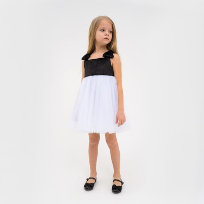 Платье нарядное детское KAFTAN, р. 34 (122-128 см), черный/белый