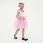 Платье нарядное детское KAFTAN, р. 28 (86-92 см), белый/розовый - Фото 4