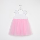 Платье нарядное детское KAFTAN, р. 28 (86-92 см), белый/розовый - Фото 7