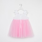 Платье нарядное детское KAFTAN, р. 28 (86-92 см), белый/розовый - Фото 10
