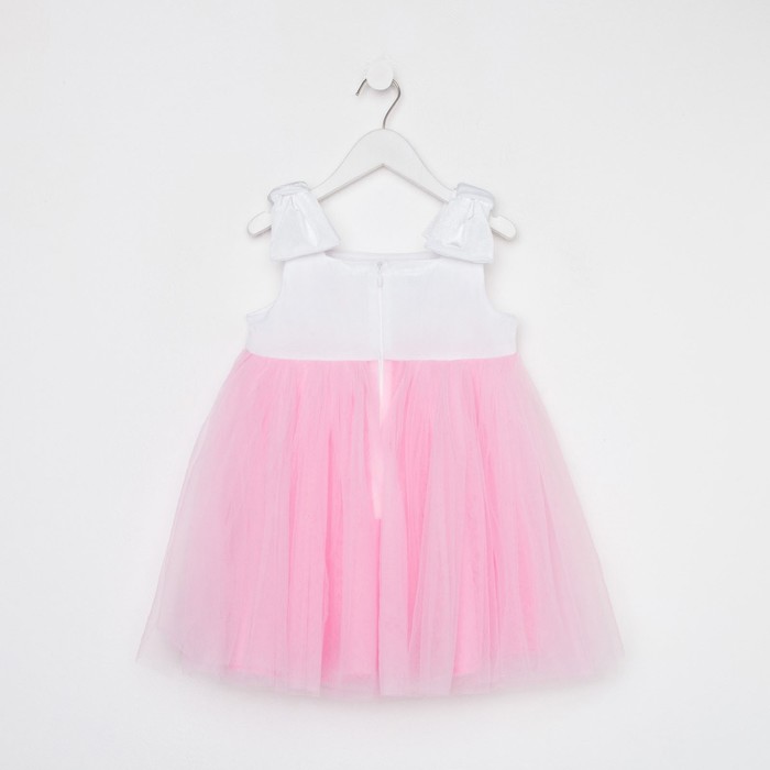 Платье нарядное детское KAFTAN, р. 28 (86-92 см), белый/розовый - фото 1886763203