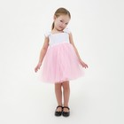 Платье нарядное детское KAFTAN, р. 30 (98-104 см), белый/розовый - фото 23964514