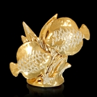 Сувенир керамика под золото вазон "Две рыбки" 13х14х6 см - Фото 1