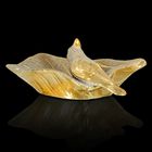 Сувенир керамика под золото "Воробушек на листе" 9х21х14 см - Фото 4