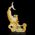 Сувенир керамика под золото вазон "Рыба с шаром" 21,5х13х6 см - Фото 1