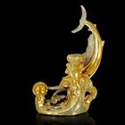 Сувенир керамика под золото вазон "Рыба с шаром" 21,5х13х6 см - Фото 3