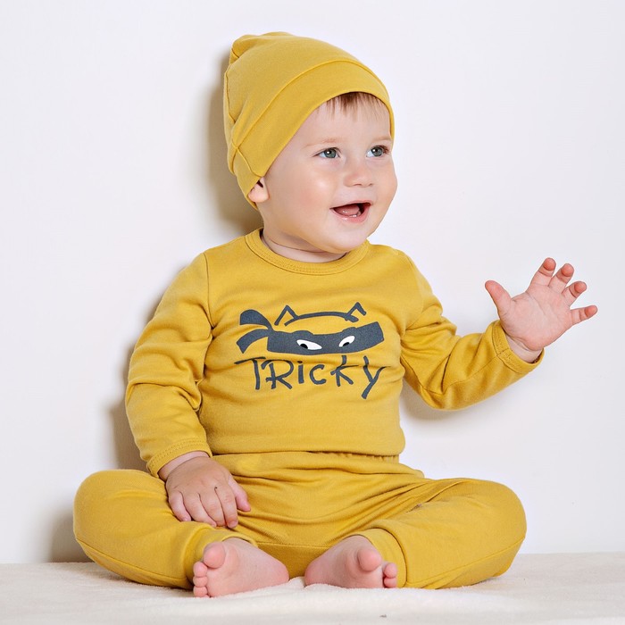 Шапка детская Bossa Nova «Улыбка», рост 68 см, цвет жёлтый - Фото 1