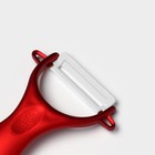 Набор кухонный на подставке «Изгиб», 5 предметов: 4 ножа, лезвие 7,5 см, 10 см, 13 см, 15 см, овощечистка, цвет красный - Фото 7