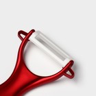 Набор кухонный на подставке «Изгиб», 5 предметов: 4 ножа, лезвие 7,5 см, 10 см, 13 см, 15 см, овощечистка, цвет красный - Фото 8