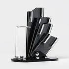 Набор кухонный на подставке «Изгиб», 5 предметов: 4 ножа, лезвие 7,5 см, 10 см, 13 см, 15 см, овощечистка, цвет красный - Фото 9