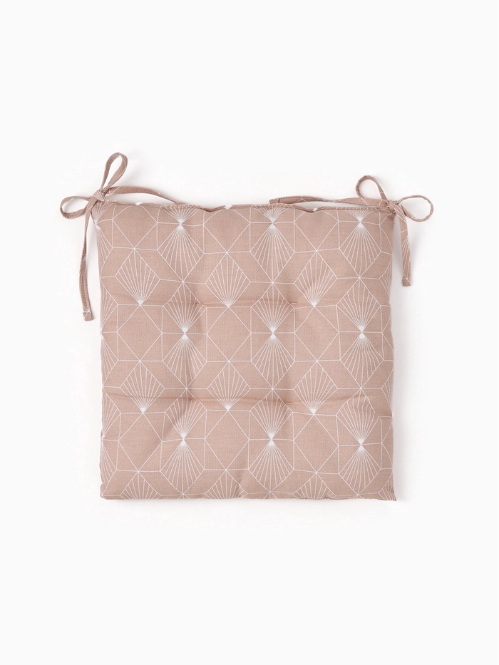 Подушка на стул «Доляна» Geometry, 42×42×7 см, бежевая - Фото 1