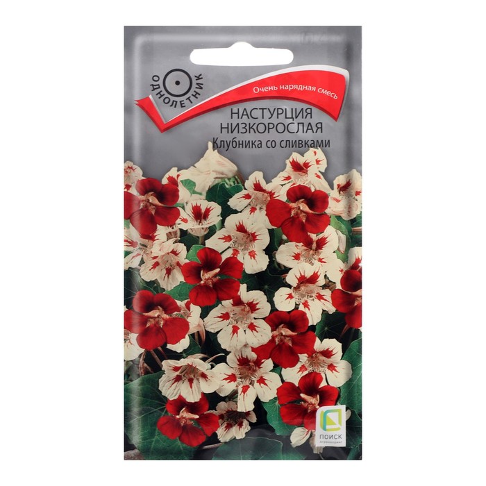 Семена цветов Настурция низкорослая "Клубника со сливками", 1 г - Фото 1