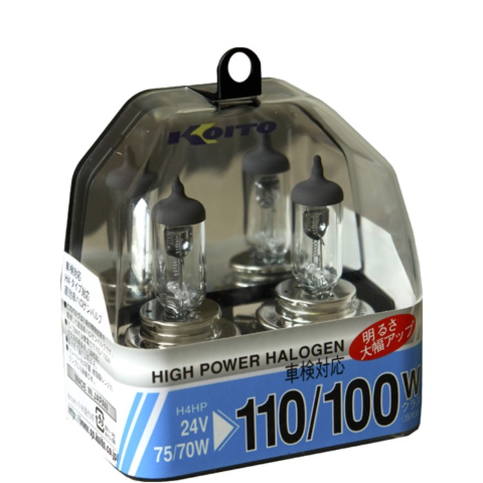 Лампа высокотемпературная Koito High Power Halogen H4 24V 75/70W (110/100W) 3300K, 2шт.
