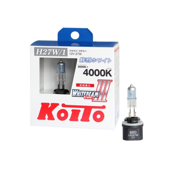Лампа высокотемпературная Koito Whitebeam H27/1 12V 27W (55W) 4000K, 2шт. - Фото 1