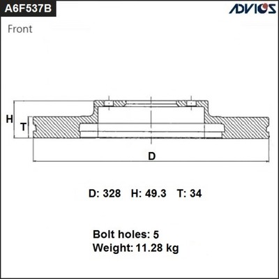 Диск тормозной пер. ADVICS (F) LEXUS RX 450h GYL15L (12-15)