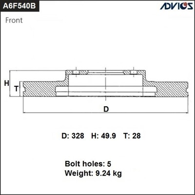 Диск тормозной пер. ADVICS (F) LEXUS RX AL20 (15-)