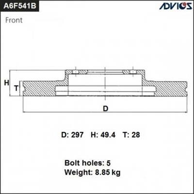 Диск тормозной пер. ADVICS (F) LEXUS RX 300 MCU15L (98-03)