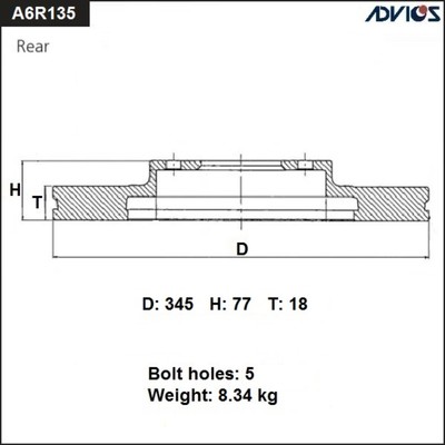 Диск тормозной зад. ADVICS (R) TOYOTA LAND CRUISER J200 (07-), LEXUS LX570 (07-)