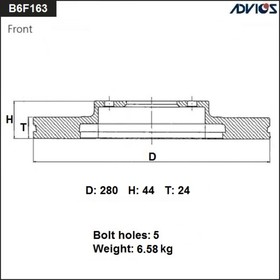 Диск тормозной пер. ADVICS (F) NISSAN JUKE LHD (11-), SENTRA B17R (14-) 7658915