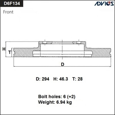 Диск тормозной пер. ADVICS (F) MITSUBISHI PAJERO SPORT KH9W (08-15), L200 KB4T (05-15)