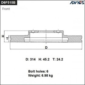 

Диск тормозной пер. ADVICS (F) MITSUBISHI PAJERO SPORT / CHALLENGER K94W (98-08)