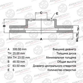 Диск тормозной AVANTECH (FR) C-MAX(07-)