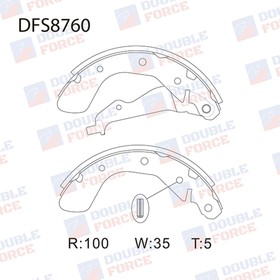 Колодки тормозные барабанные Double Force DFS8760 7659099