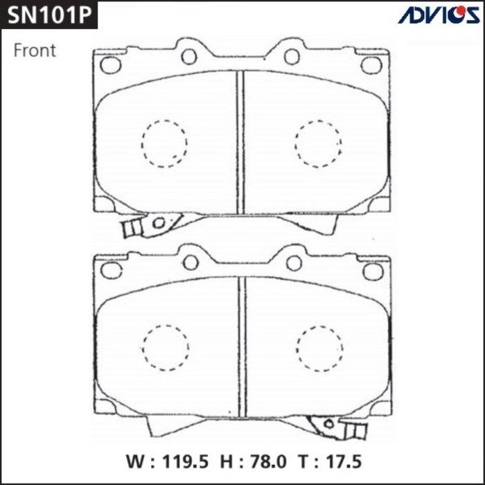 Дисковые тормозные колодки ADVICS SN101P - Фото 1