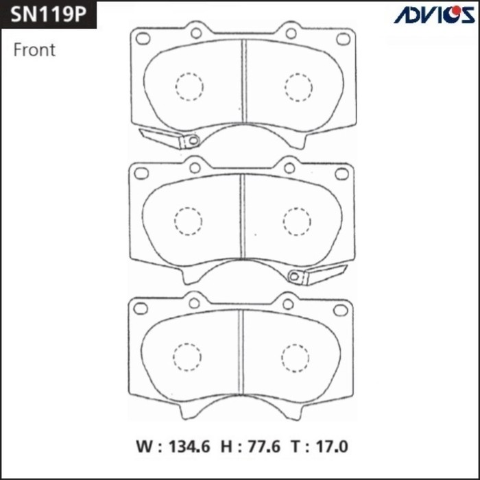 Дисковые тормозные колодки ADVICS SN119P - Фото 1
