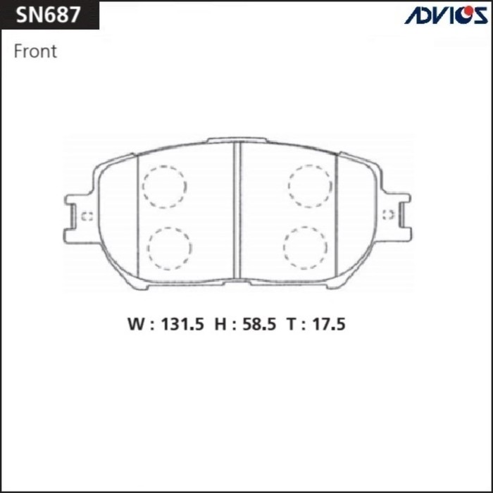 Дисковые тормозные колодки ADVICS SN687 - Фото 1