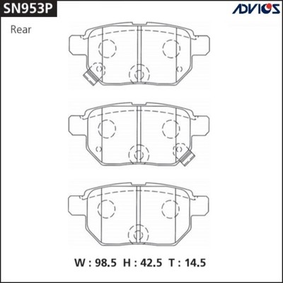 Дисковые тормозные колодки ADVICS SN953P