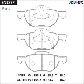 Дисковые тормозные колодки ADVICS SN987P 7659237