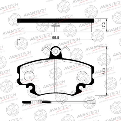 Колодки тормозные дисковые Avantech (противоскрипная пластина в компл.) AV014