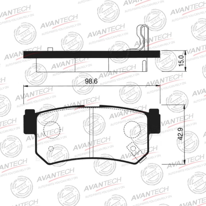 Колодки тормозные дисковые Avantech (противоскрипная пластина в компл.) AV018 - Фото 1